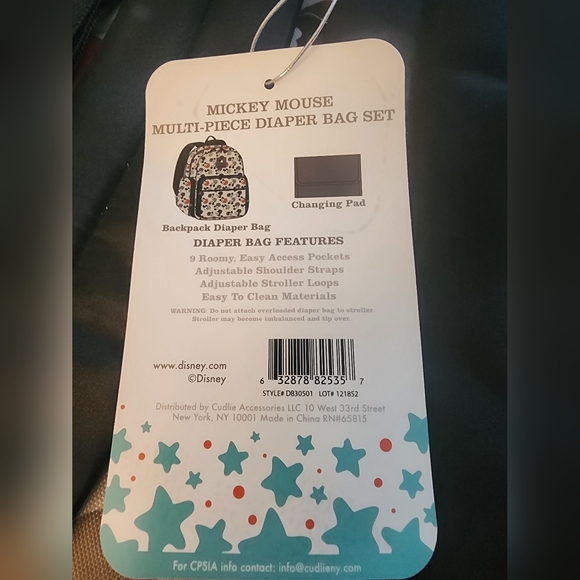 NWT Disney Baby Mickey Mouse Multi-piece Diaper Bag Set - Picture 9 of 10